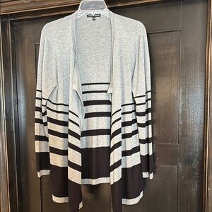 Cable & Gauge Gray and Black Striped Cardigan